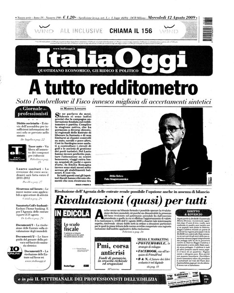 Italia oggi : quotidiano di economia finanza e politica